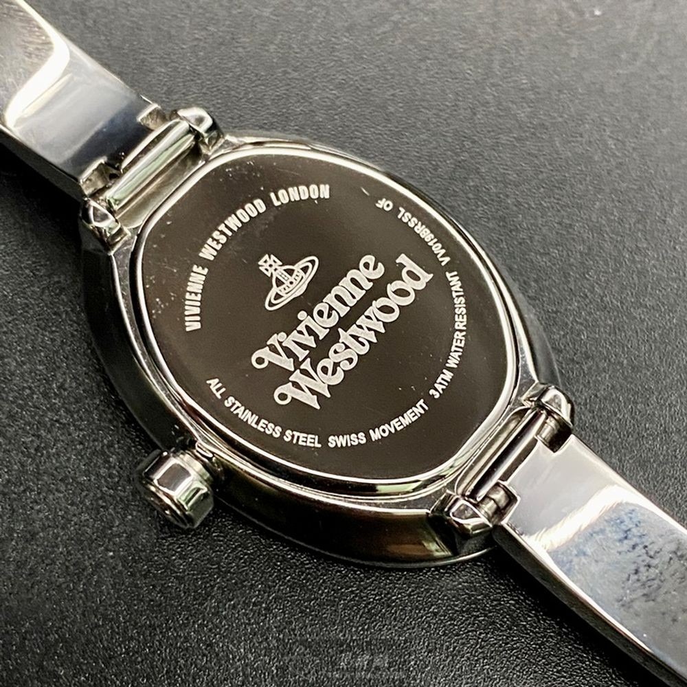 Vivienne Westwood:手錶,型號:VW00006,女錶22mm, 32mm銀錶殼黑色錶面精鋼錶帶款-細節圖6