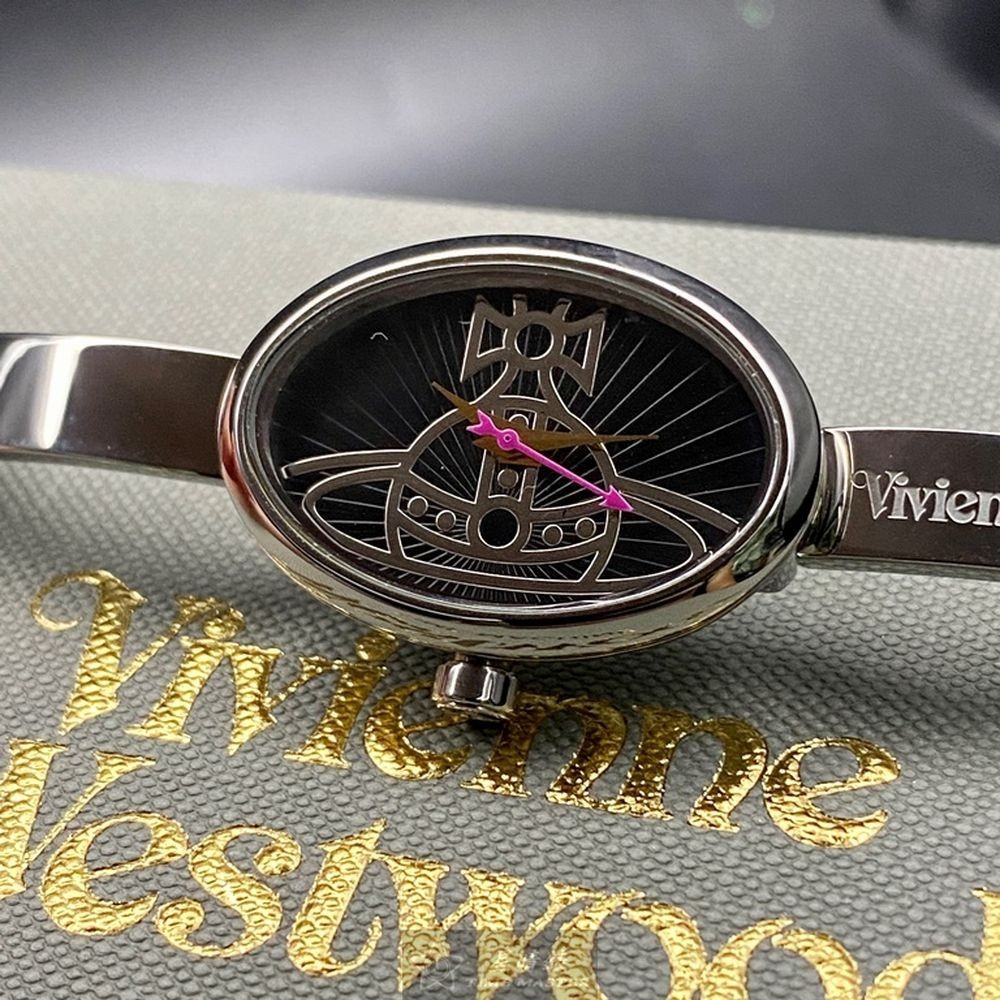 Vivienne Westwood:手錶,型號:VW00006,女錶22mm, 32mm銀錶殼黑色錶面精鋼錶帶款-細節圖8