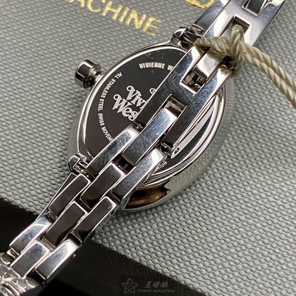 Vivienne Westwood:手錶,型號:VW00006,女錶22mm, 32mm銀錶殼黑色錶面精鋼錶帶款-細節圖9