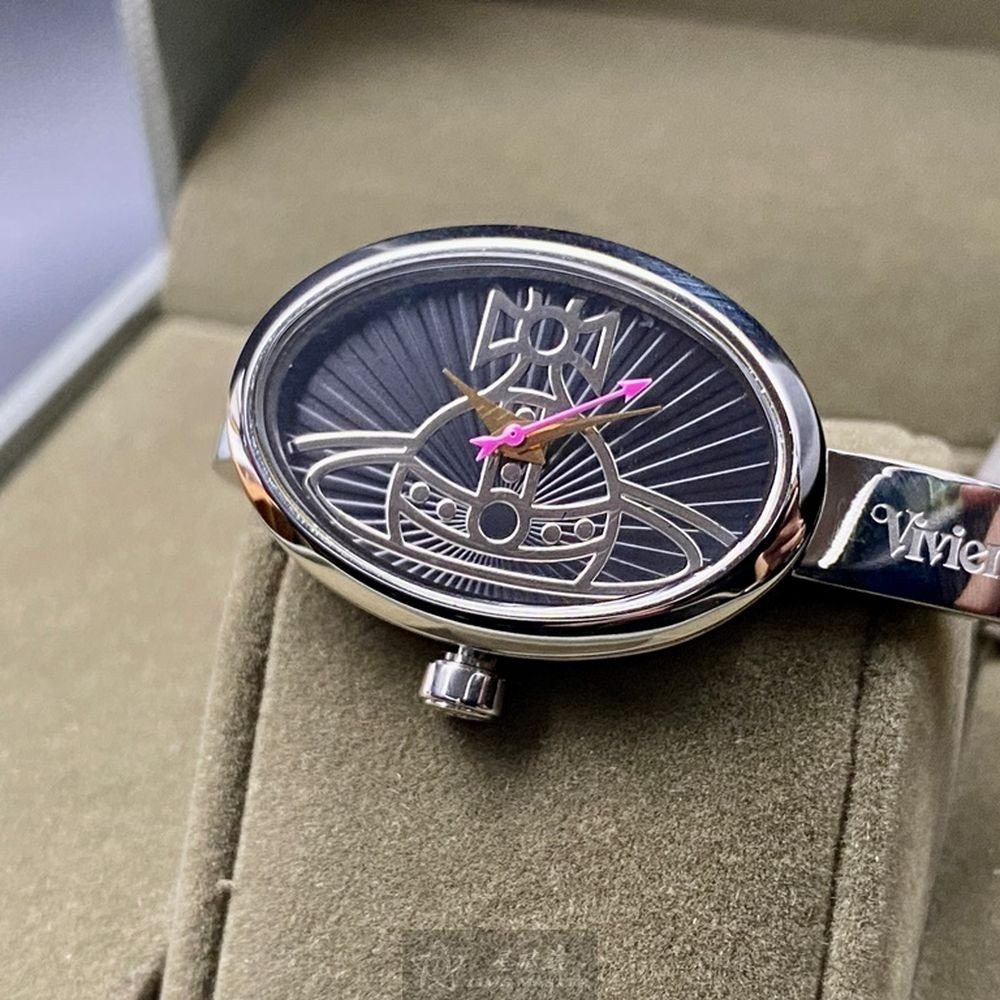 Vivienne Westwood:手錶,型號:VW00006,女錶22mm, 32mm銀錶殼黑色錶面精鋼錶帶款-細節圖11