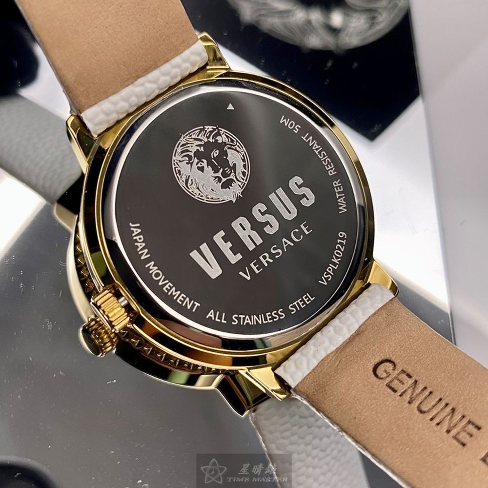 VERSUS VERSACE:手錶,型號:VV00117,女錶38mm金色錶殼白色錶面真皮皮革錶帶款-細節圖4