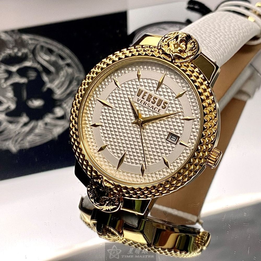 VERSUS VERSACE:手錶,型號:VV00117,女錶38mm金色錶殼白色錶面真皮皮革錶帶款-細節圖7
