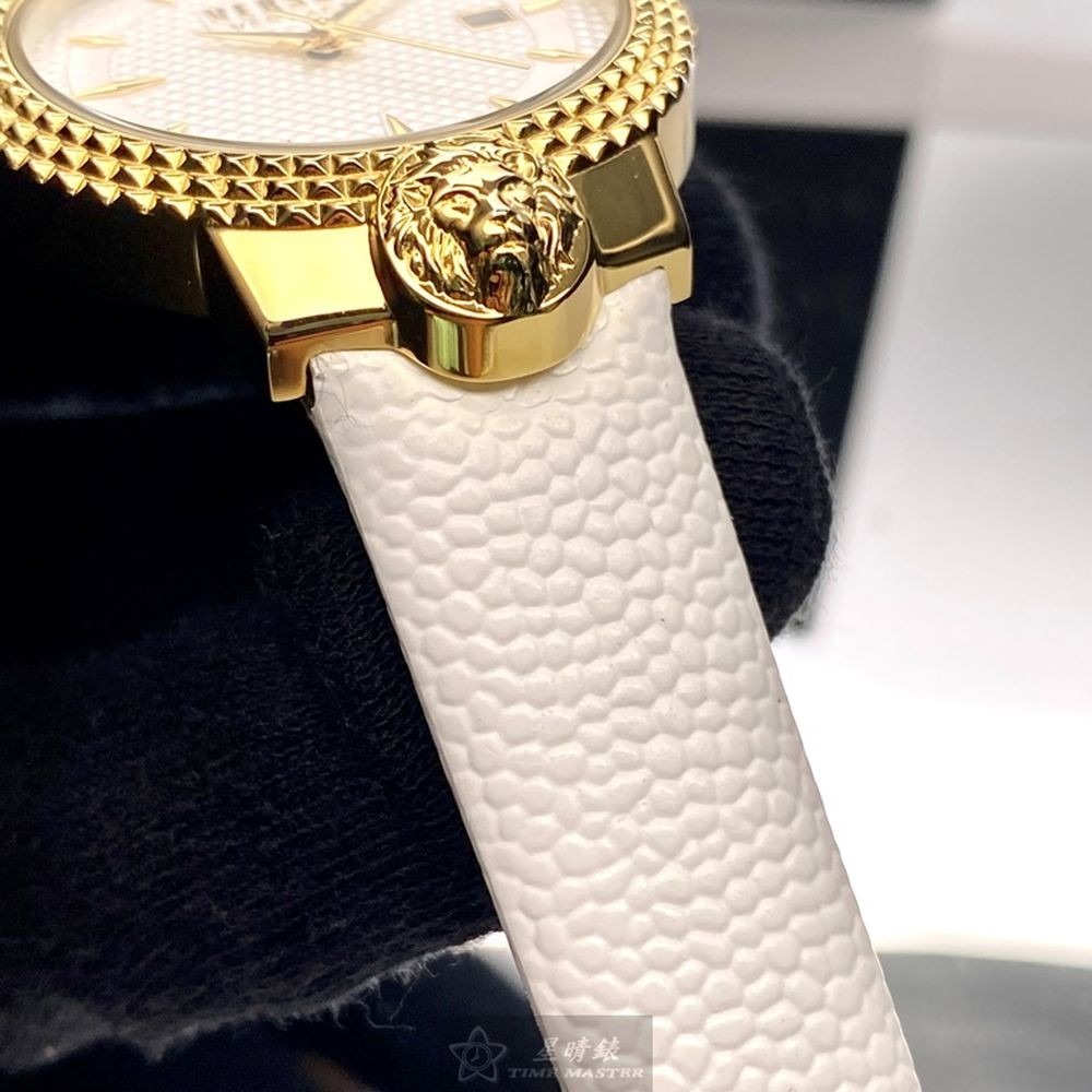 VERSUS VERSACE:手錶,型號:VV00117,女錶38mm金色錶殼白色錶面真皮皮革錶帶款-細節圖8