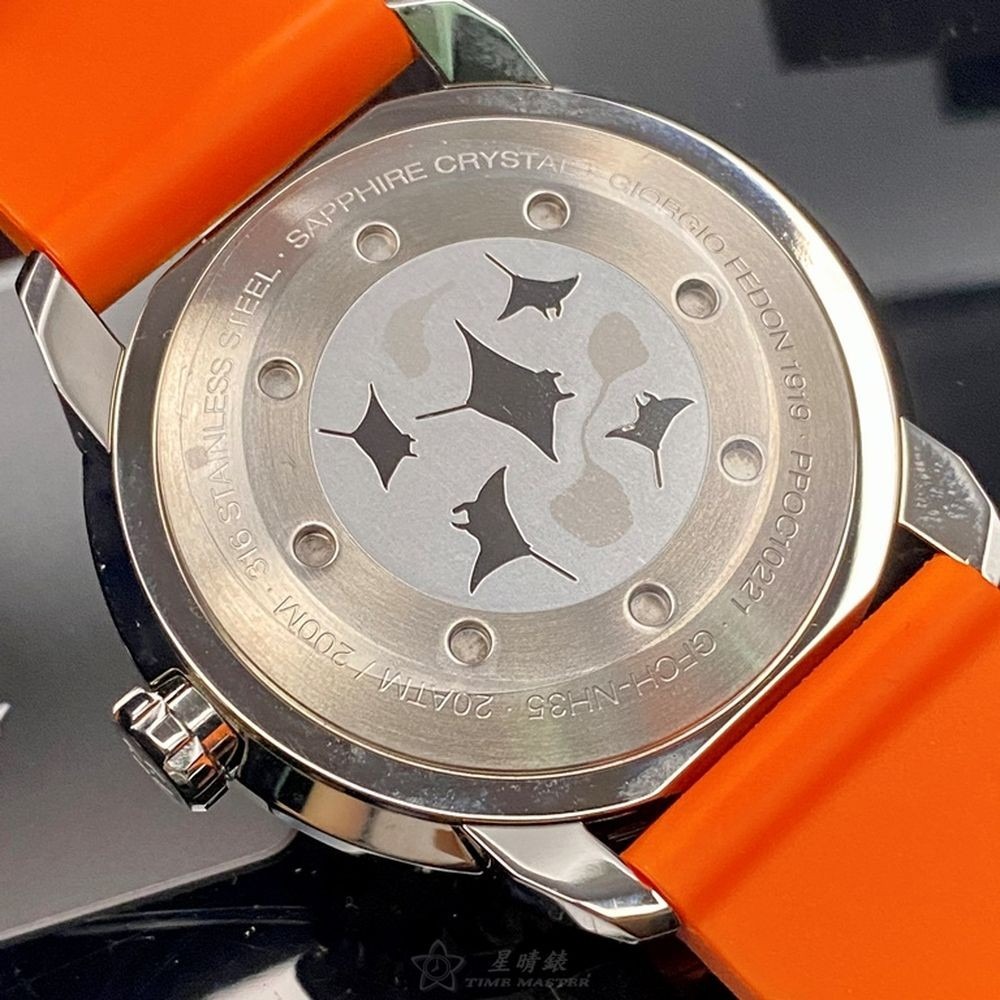 GiorgioFedon1919:手錶,型號:GF00100,男錶48mm銀錶殼黑色錶面矽膠錶帶款-細節圖8