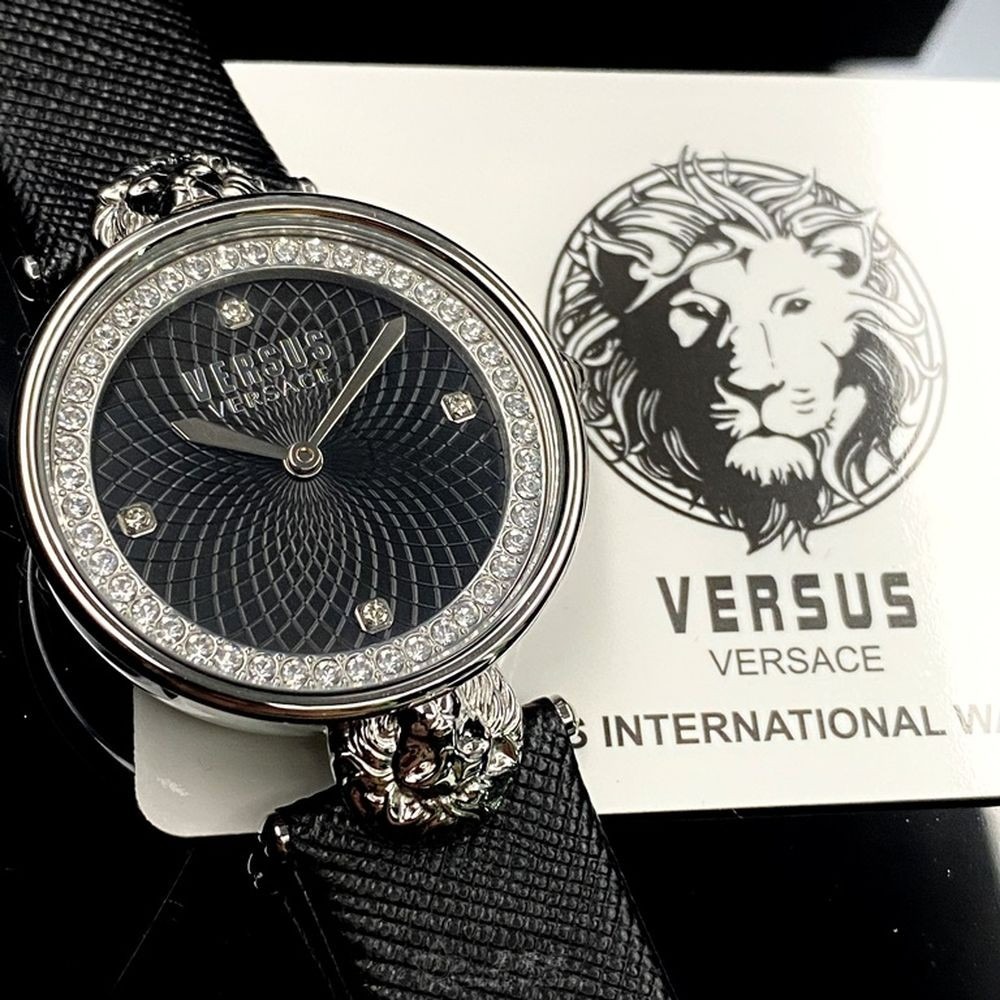 VERSUS VERSACE:手錶,型號:VV00319,女錶34mm銀錶殼黑色錶面真皮皮革錶帶款-細節圖5