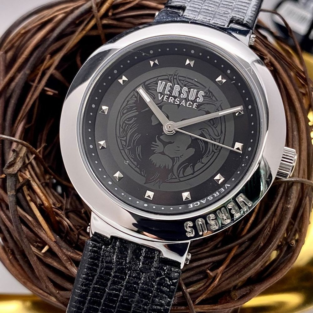 VERSUS VERSACE:手錶,型號:VV00321,女錶36mm銀錶殼黑色錶面真皮皮革錶帶款-細節圖2