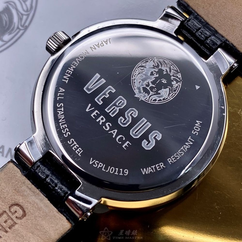 VERSUS VERSACE:手錶,型號:VV00321,女錶36mm銀錶殼黑色錶面真皮皮革錶帶款-細節圖5