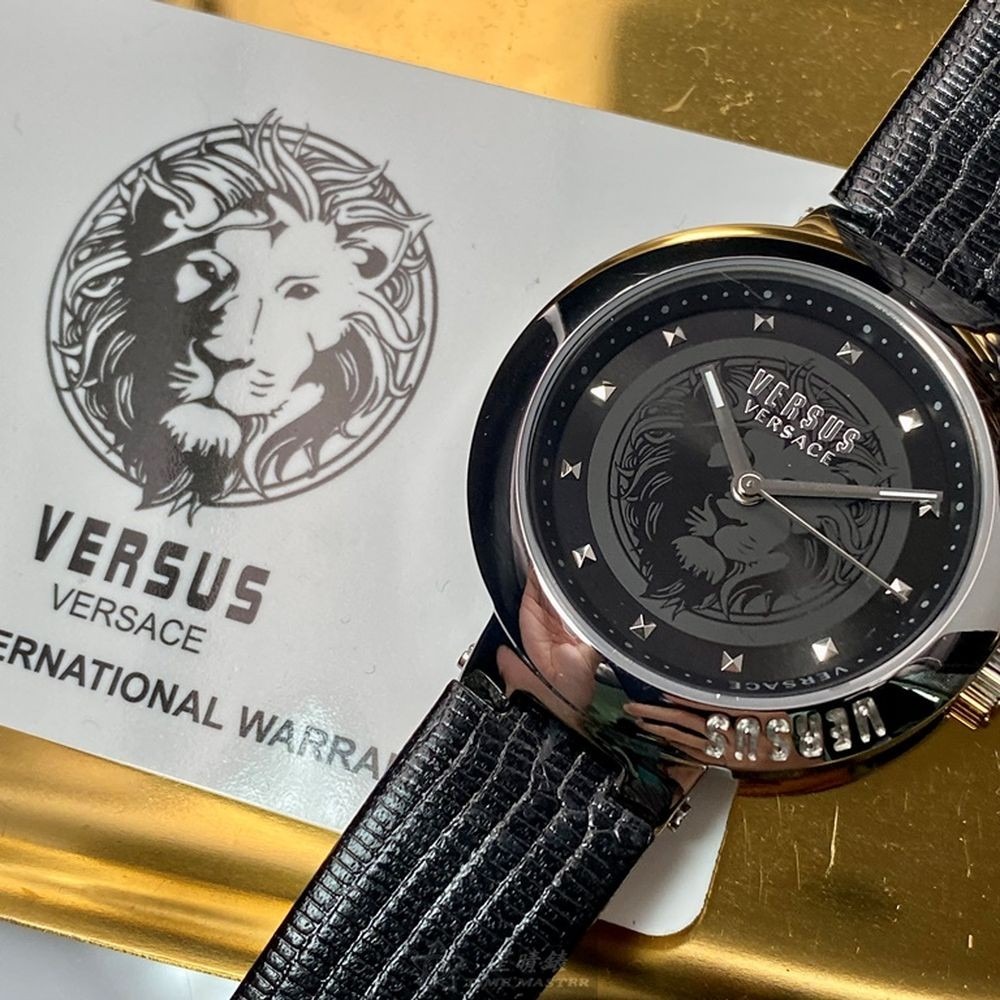 VERSUS VERSACE:手錶,型號:VV00321,女錶36mm銀錶殼黑色錶面真皮皮革錶帶款-細節圖6