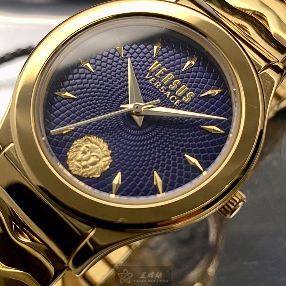 VERSUS VERSACE:手錶,型號:VV00331,女錶34mm金色錶殼寶藍色幾何立體圖形錶面精鋼錶帶款-細節圖8