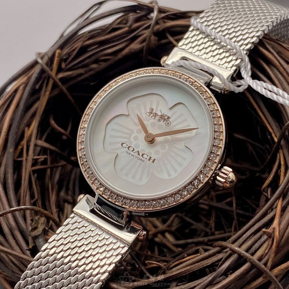 COACH:手錶,型號:CH00130,女錶26mm玫瑰金錶殼白色錶面米蘭錶帶款-細節圖2