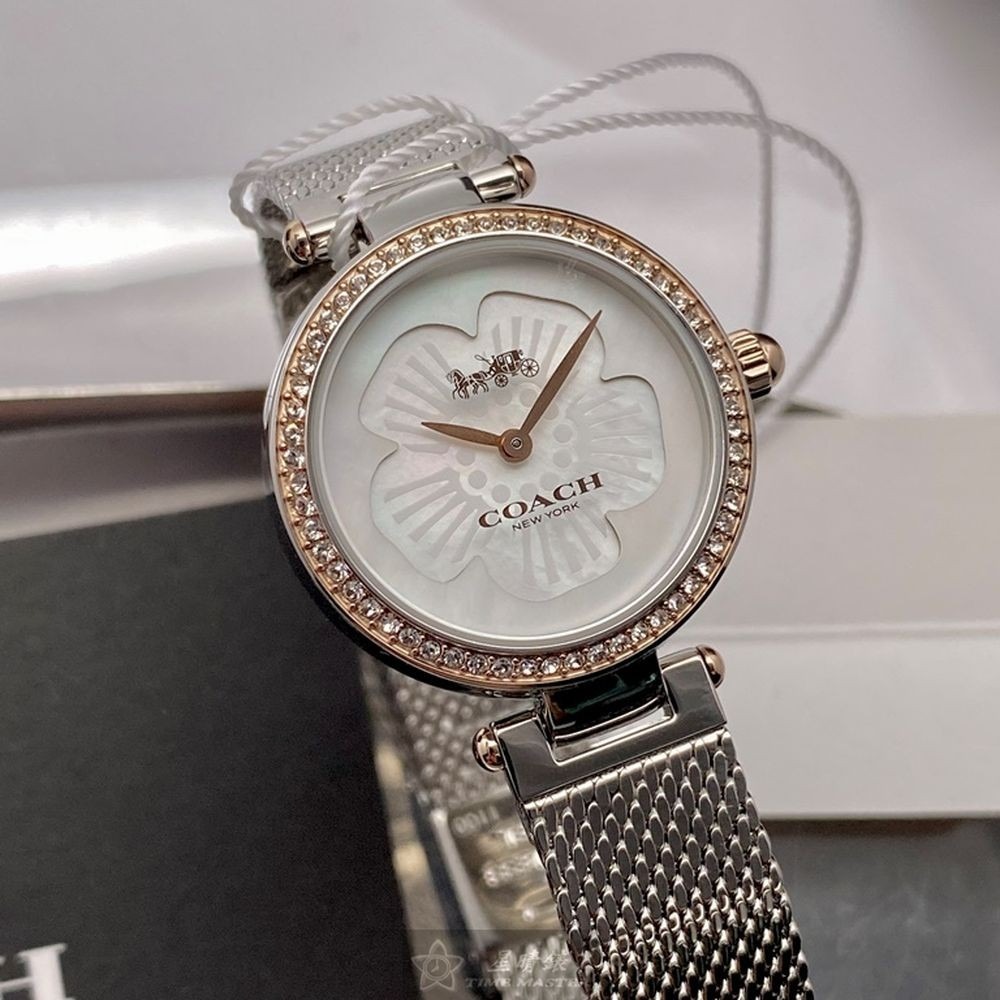 COACH:手錶,型號:CH00130,女錶26mm玫瑰金錶殼白色錶面米蘭錶帶款-細節圖3