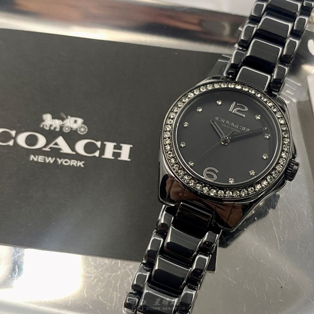 COACH:手錶,型號:CH00131,女錶28mm黑錶殼黑色錶面陶瓷錶帶款-細節圖2