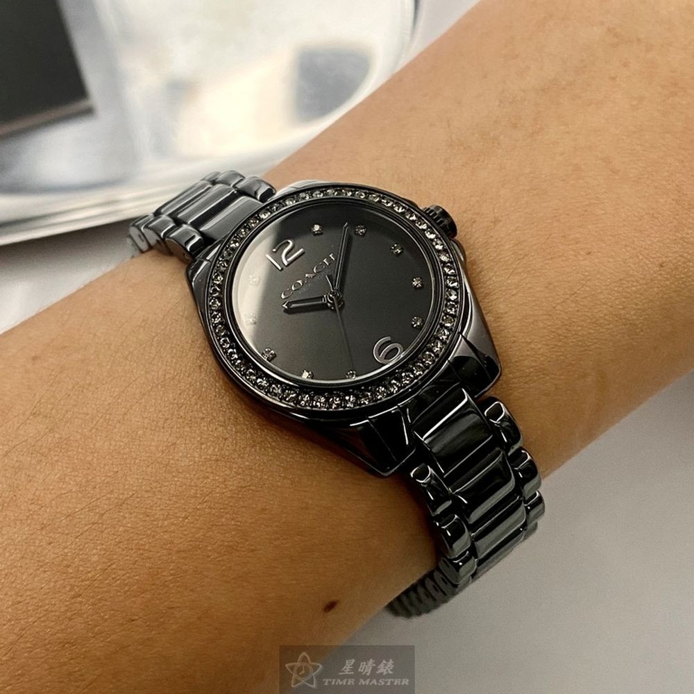 COACH:手錶,型號:CH00131,女錶28mm黑錶殼黑色錶面陶瓷錶帶款-細節圖6