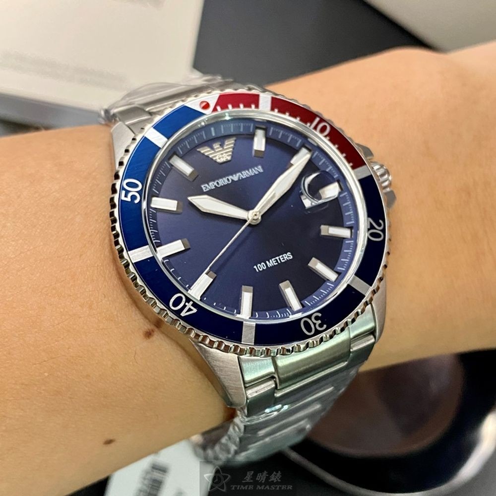 ARMANI:手錶,型號:AR00020,男錶42mm寶藍錶殼寶藍色錶面精鋼錶帶款-細節圖7