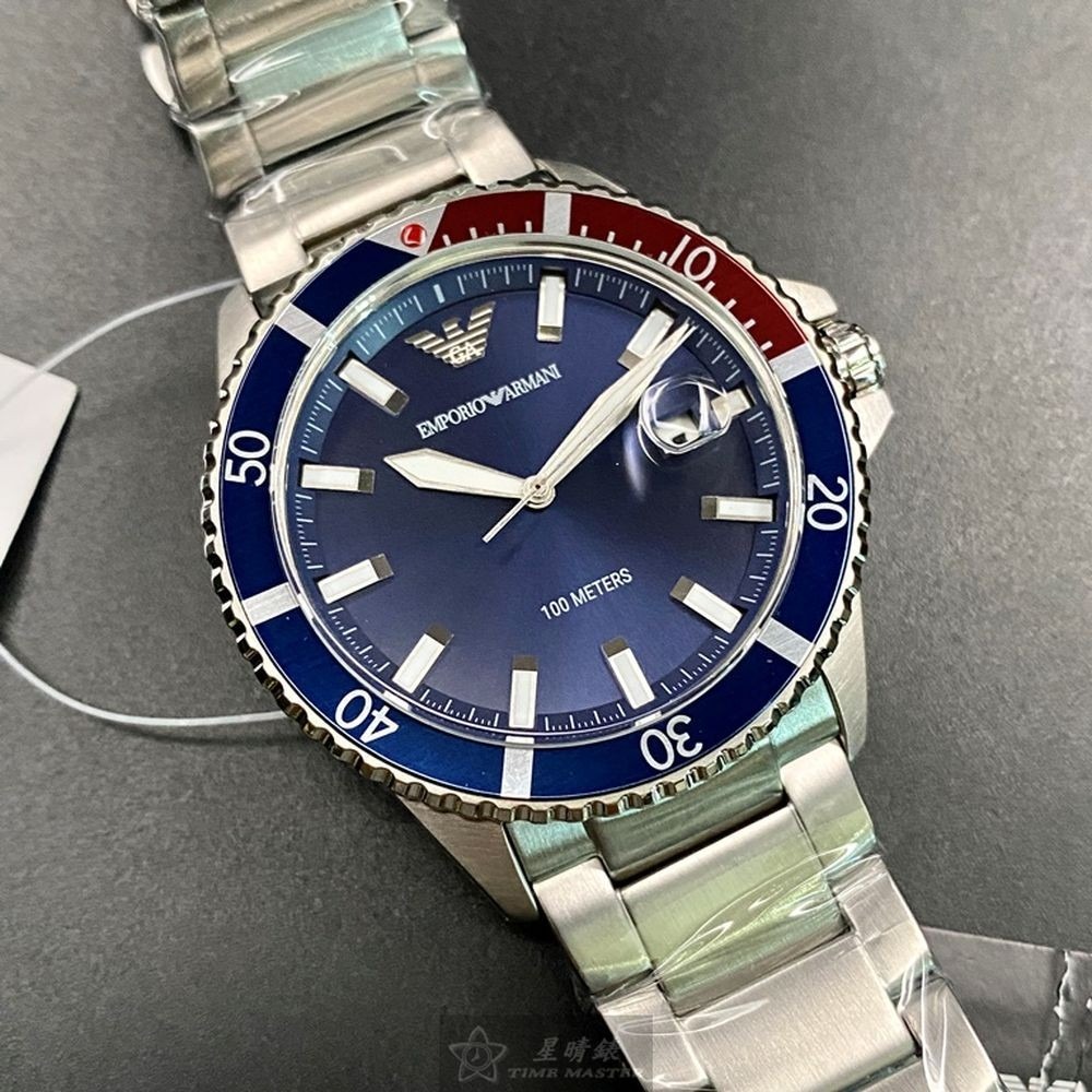 ARMANI:手錶,型號:AR00020,男錶42mm寶藍錶殼寶藍色錶面精鋼錶帶款-細節圖9