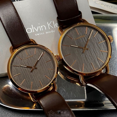 CK:手錶,型號:CKP0168,男女通用錶36mm, 42mm玫瑰金錶殼古銅色錶面真皮皮革錶帶款