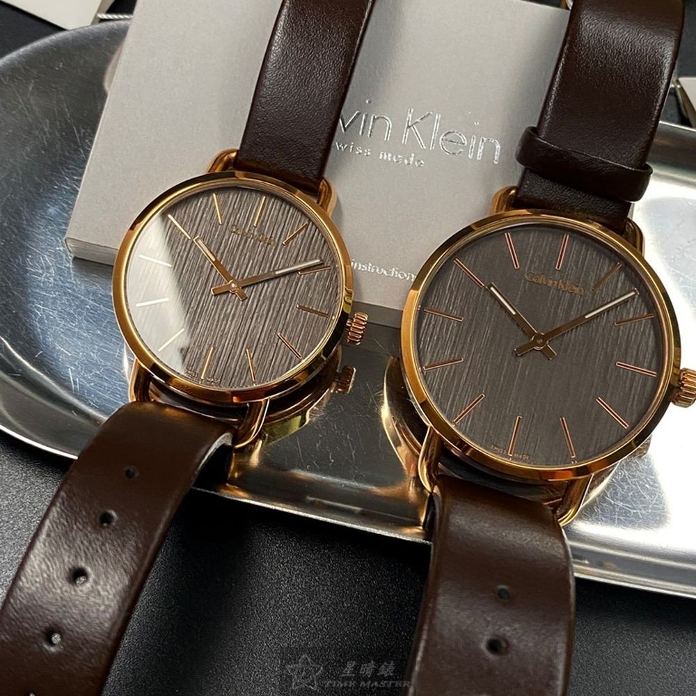 CK:手錶,型號:CKP0168,男女通用錶36mm, 42mm玫瑰金錶殼古銅色錶面真皮皮革錶帶款-細節圖2