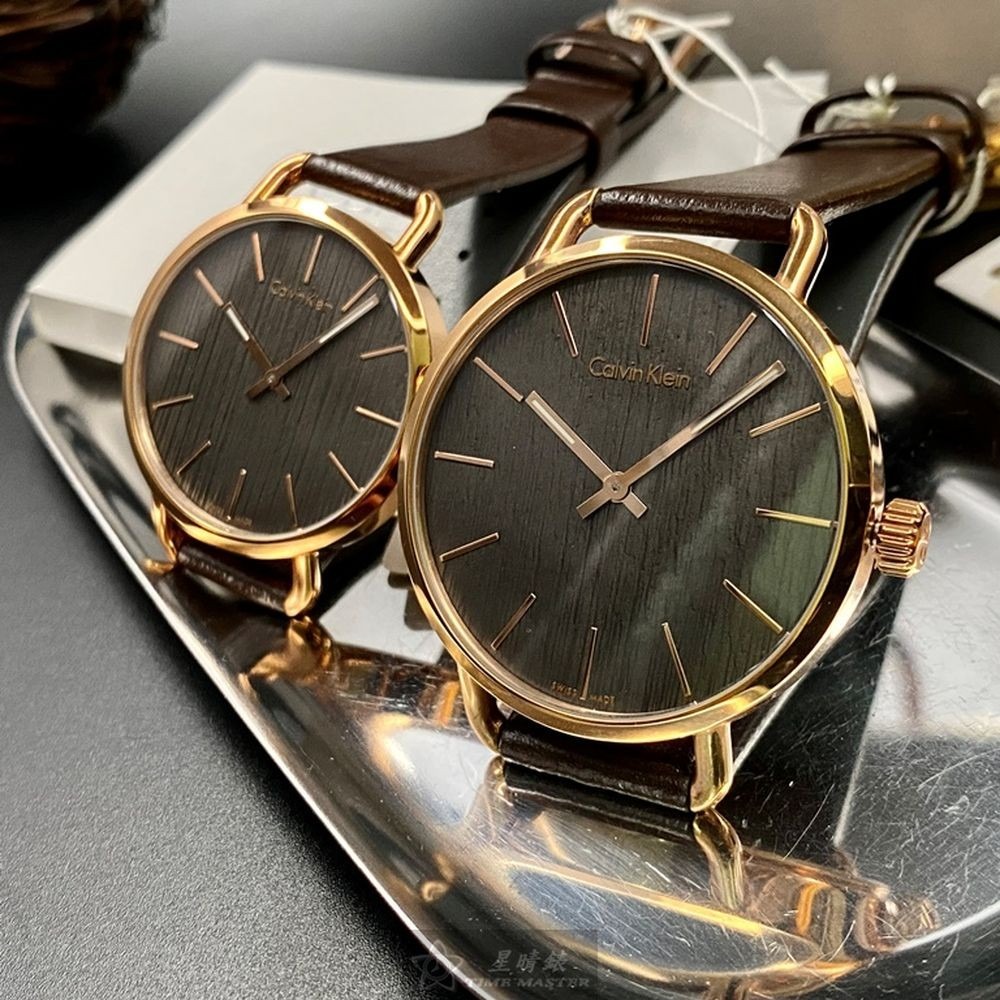 CK:手錶,型號:CKP0168,男女通用錶36mm, 42mm玫瑰金錶殼古銅色錶面真皮皮革錶帶款-細節圖3