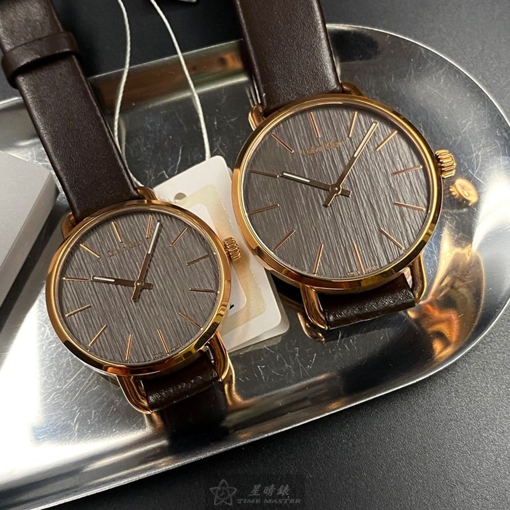 CK:手錶,型號:CKP0168,男女通用錶36mm, 42mm玫瑰金錶殼古銅色錶面真皮皮革錶帶款-細節圖4