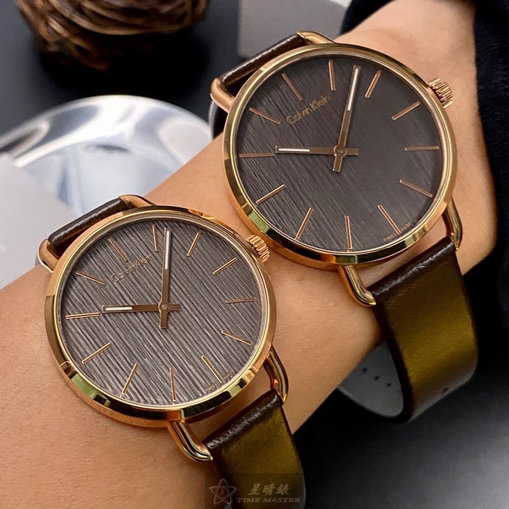 CK:手錶,型號:CKP0168,男女通用錶36mm, 42mm玫瑰金錶殼古銅色錶面真皮皮革錶帶款-細節圖5