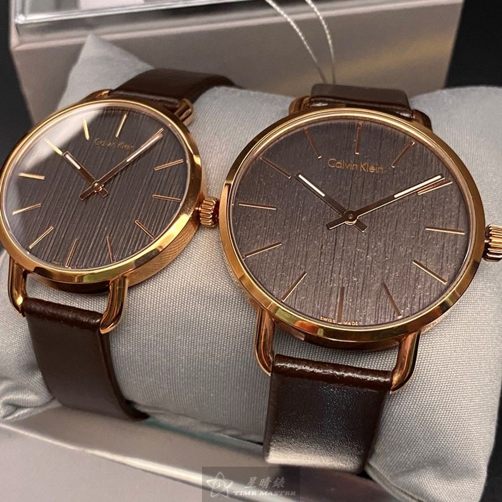 CK:手錶,型號:CKP0168,男女通用錶36mm, 42mm玫瑰金錶殼古銅色錶面真皮皮革錶帶款-細節圖6