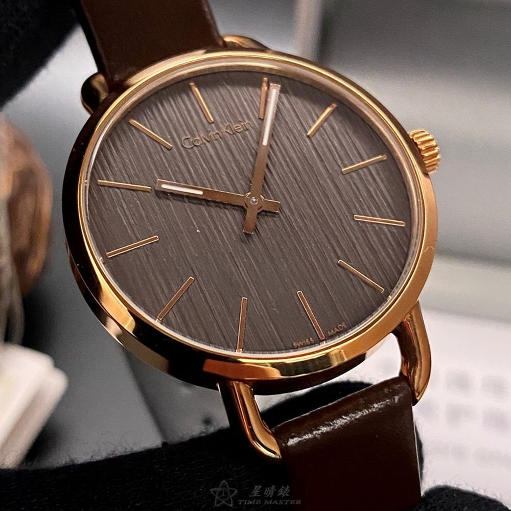 CK:手錶,型號:CKP0168,男女通用錶36mm, 42mm玫瑰金錶殼古銅色錶面真皮皮革錶帶款-細節圖8