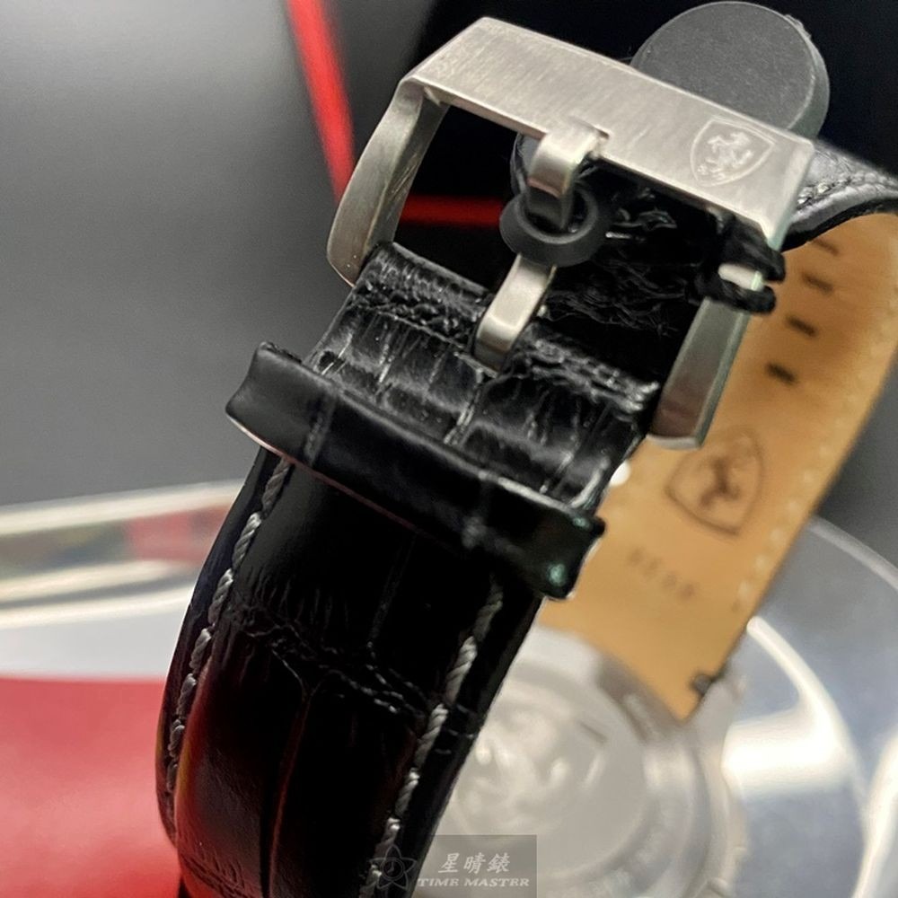 FERRARI:手錶,型號:FE00058,男錶44mm銀錶殼寶藍色錶面真皮皮革錶帶款-細節圖6