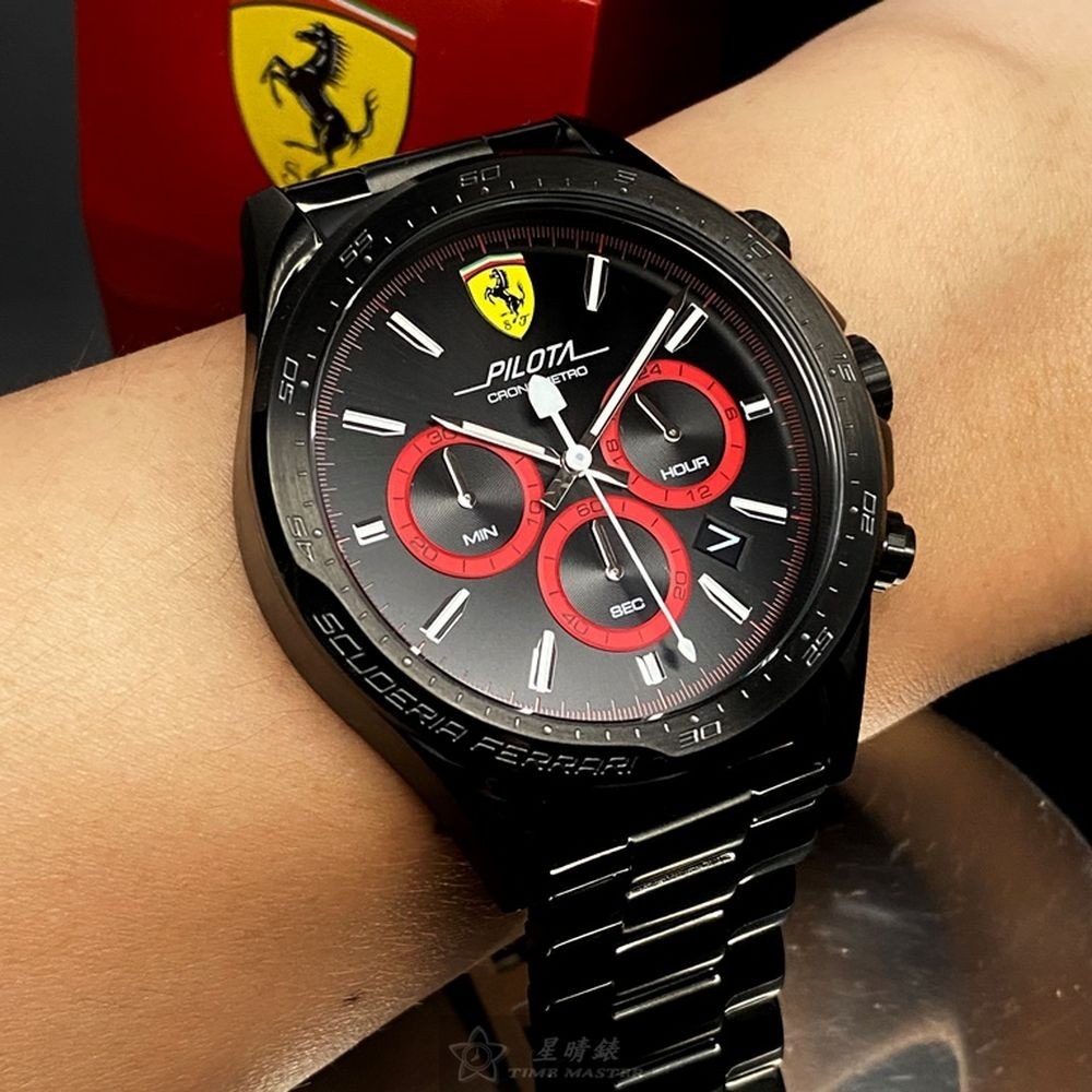 FERRARI:手錶,型號:FE00063,男錶46mm黑錶殼黑色錶面精鋼錶帶款-細節圖3