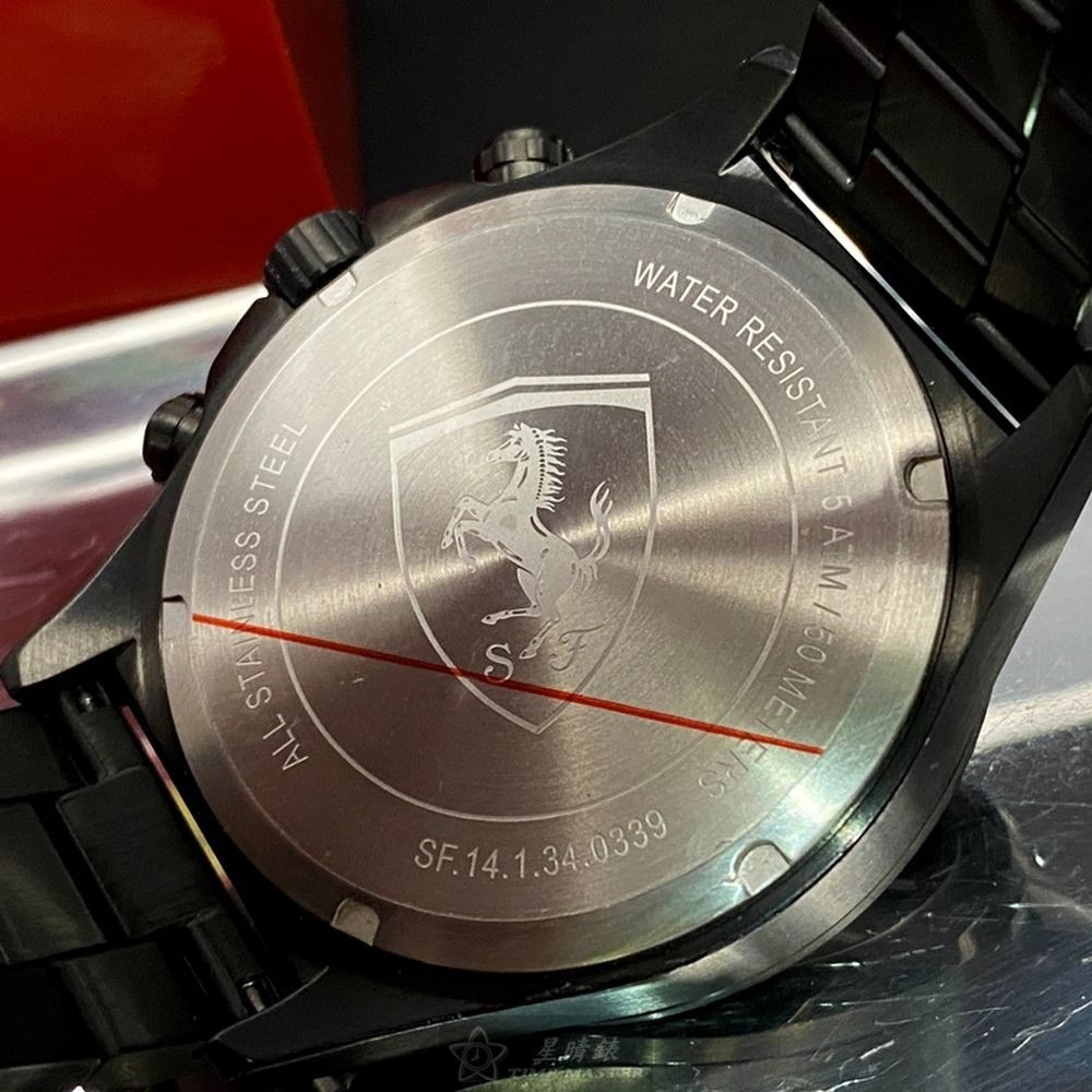 FERRARI:手錶,型號:FE00063,男錶46mm黑錶殼黑色錶面精鋼錶帶款-細節圖5