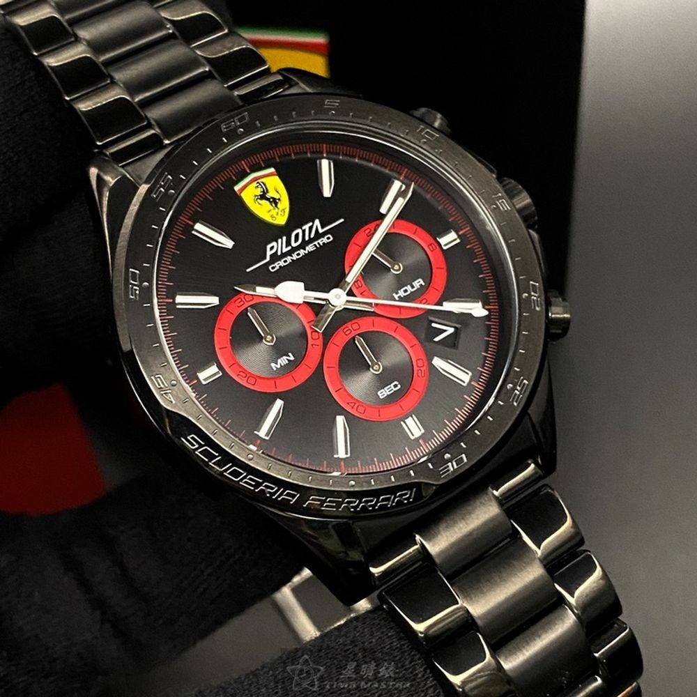 FERRARI:手錶,型號:FE00063,男錶46mm黑錶殼黑色錶面精鋼錶帶款-細節圖7