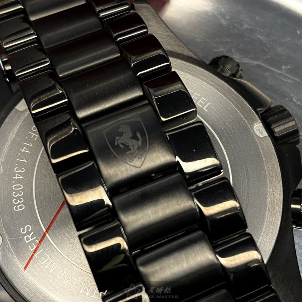 FERRARI:手錶,型號:FE00063,男錶46mm黑錶殼黑色錶面精鋼錶帶款-細節圖8