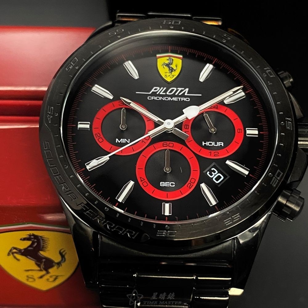 FERRARI:手錶,型號:FE00063,男錶46mm黑錶殼黑色錶面精鋼錶帶款-細節圖11