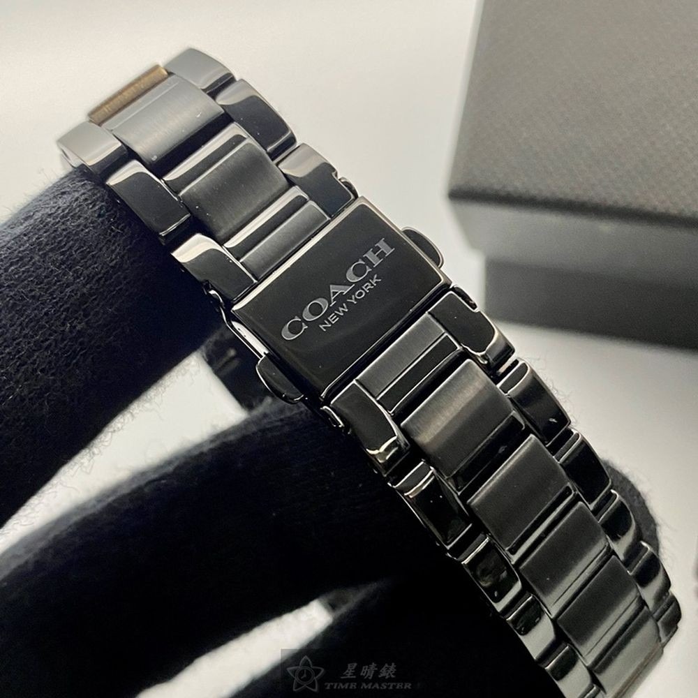 COACH:手錶,型號:CH00132,女錶34mm銀錶殼黑色錶面精鋼錶帶款-細節圖4