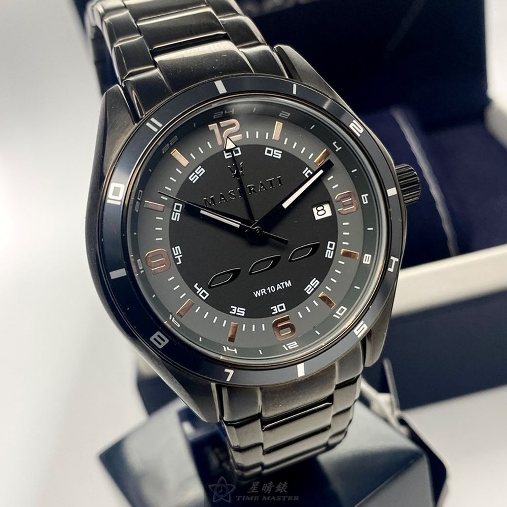 MASERATI:手錶,型號:R8853124001,男錶46mm黑錶殼黑色錶面精鋼錶帶款-細節圖3