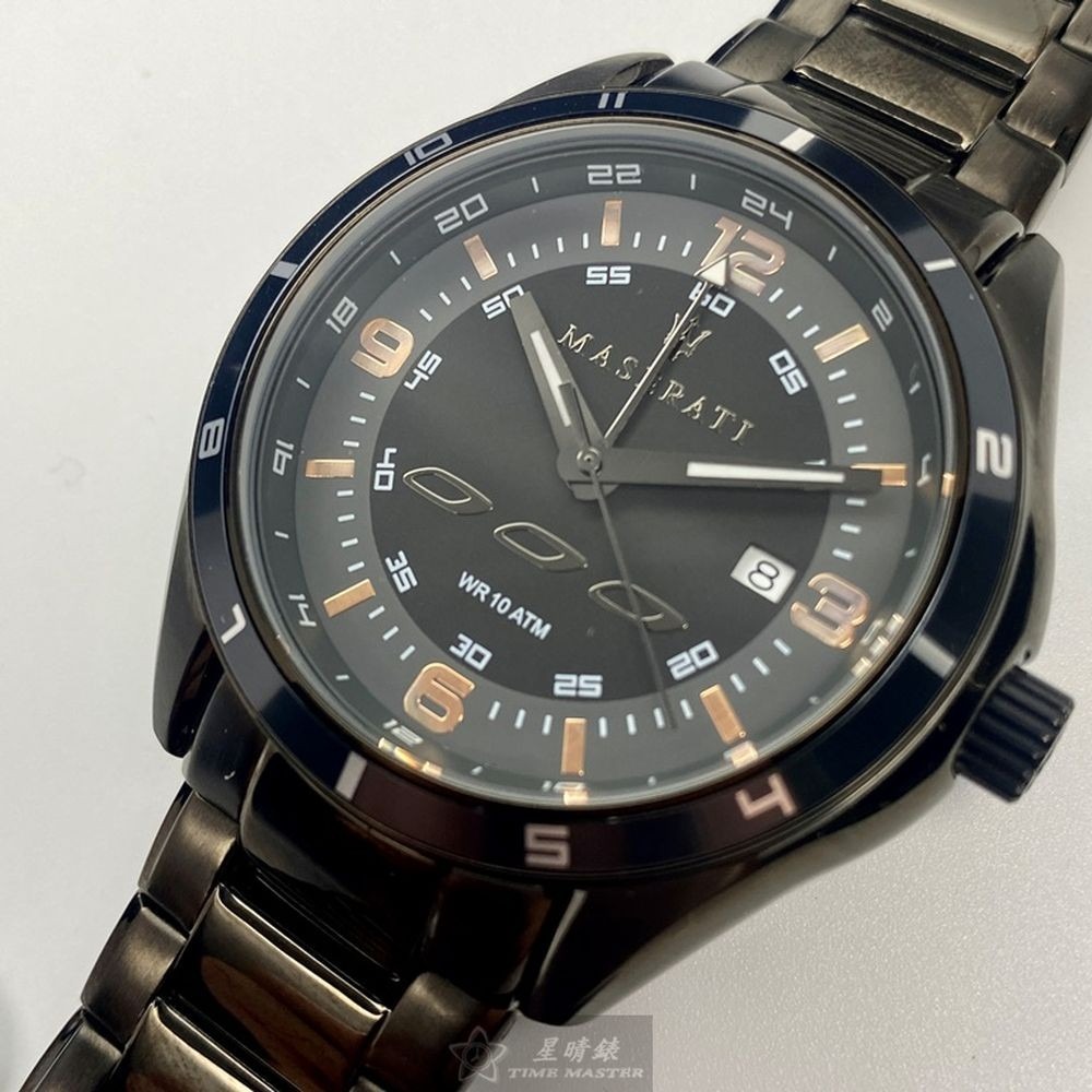 MASERATI:手錶,型號:R8853124001,男錶46mm黑錶殼黑色錶面精鋼錶帶款-細節圖5