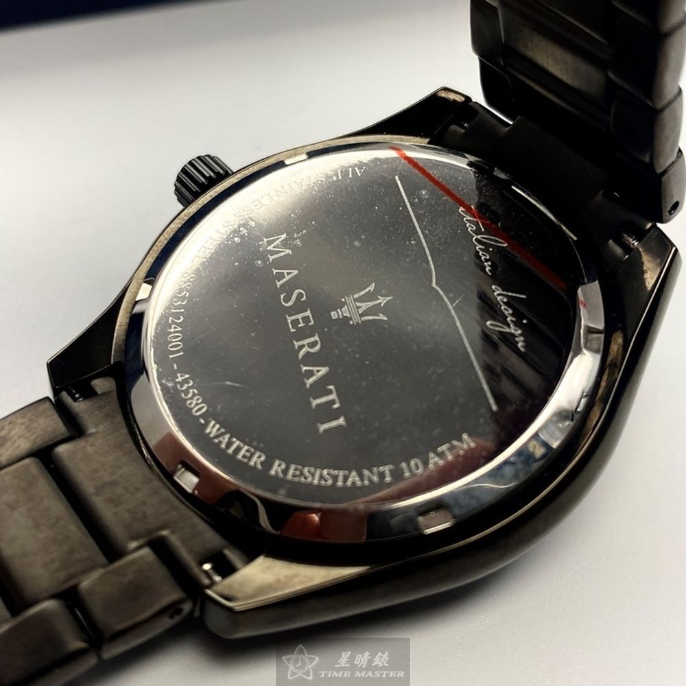 MASERATI:手錶,型號:R8853124001,男錶46mm黑錶殼黑色錶面精鋼錶帶款-細節圖6