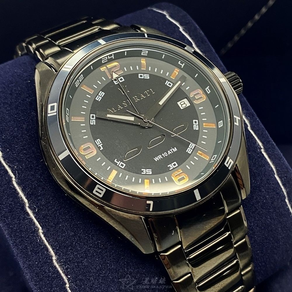 MASERATI:手錶,型號:R8853124001,男錶46mm黑錶殼黑色錶面精鋼錶帶款-細節圖7