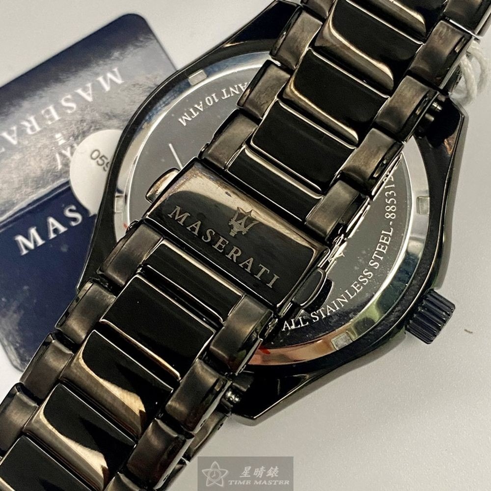MASERATI:手錶,型號:R8853124001,男錶46mm黑錶殼黑色錶面精鋼錶帶款-細節圖8