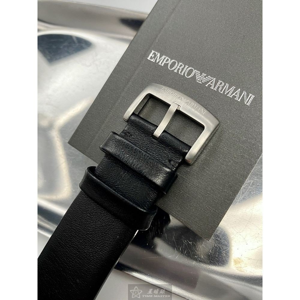ARMANI:手錶,型號:AR00023,男錶44mm黑錶殼黑色錶面真皮皮革錶帶款-細節圖9