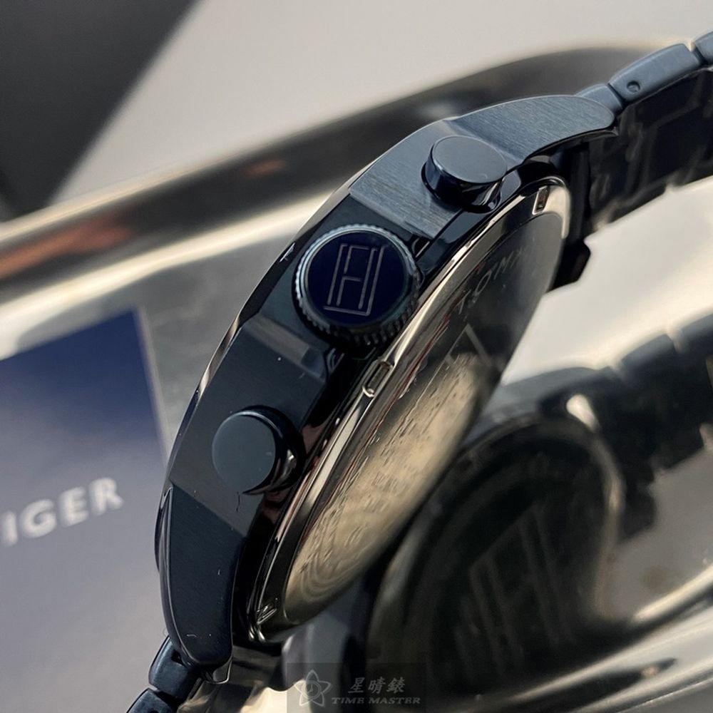 TommyHilfiger:手錶,型號:TH00041,男錶50mm寶藍錶殼黑色錶面精鋼錶帶款-細節圖6