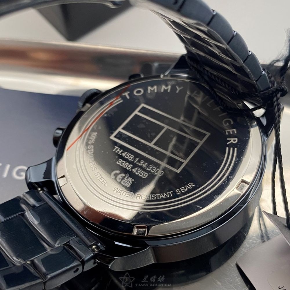 TommyHilfiger:手錶,型號:TH00041,男錶50mm寶藍錶殼黑色錶面精鋼錶帶款-細節圖7