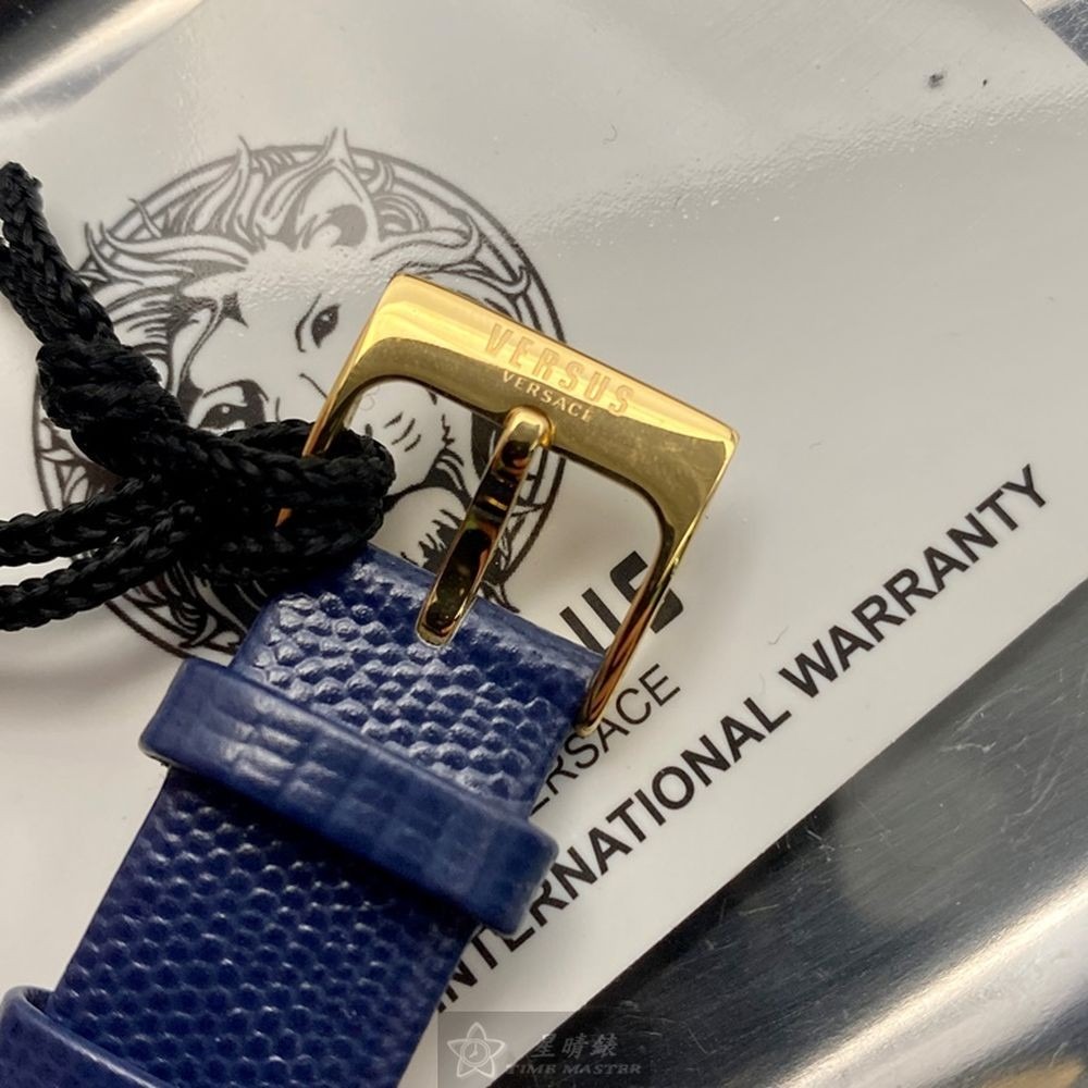 VERSUS VERSACE:手錶,型號:VV00335,女錶34mm金色錶殼寶藍色錶面真皮皮革錶帶款-細節圖9