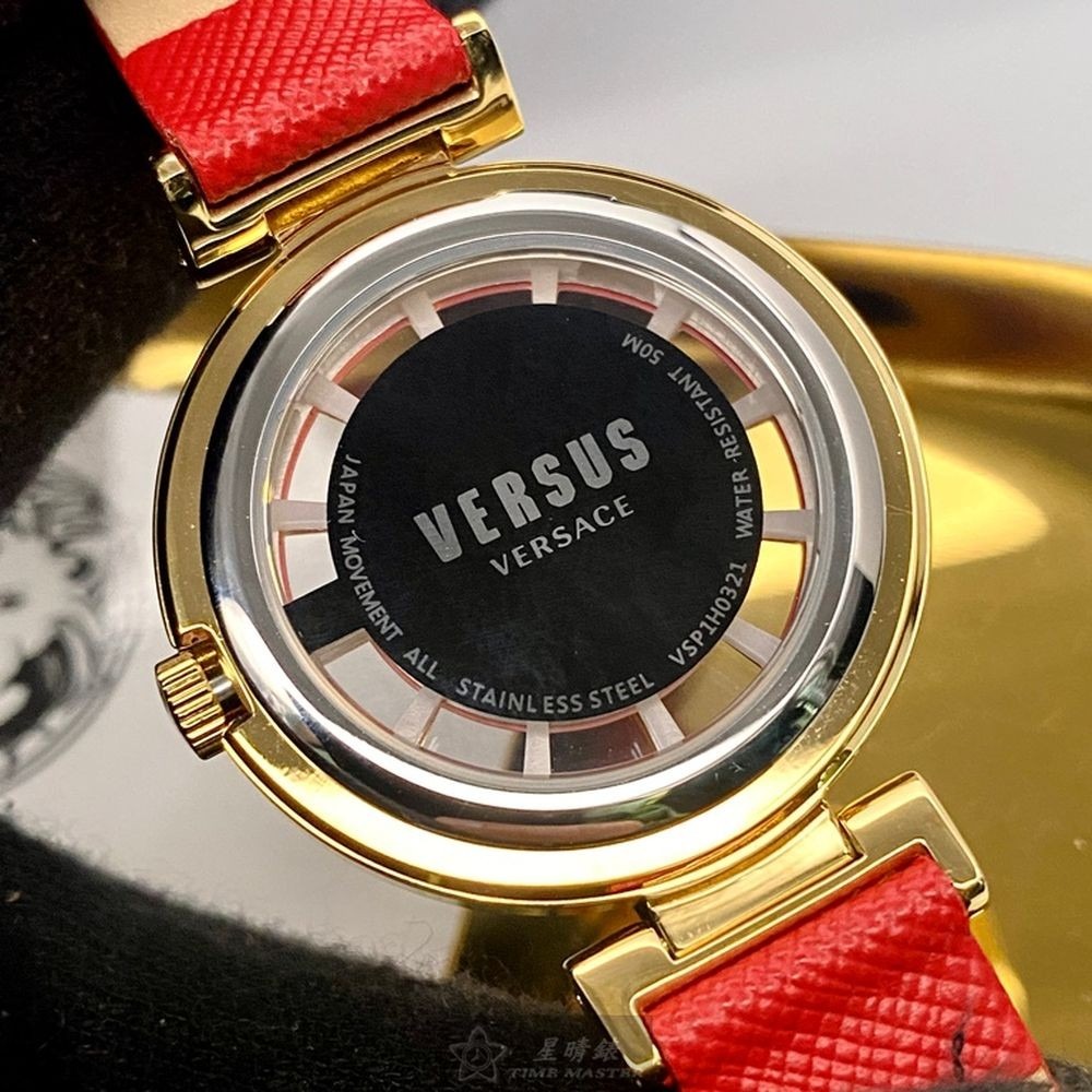 VERSUS VERSACE:手錶,型號:VV00022,女錶36mm玫瑰金錶殼大紅色錶面真皮皮革錶帶款-細節圖6