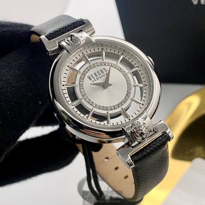 VERSUS VERSACE:手錶,型號:VV00017,女錶36mm銀錶殼銀色錶面真皮皮革錶帶款