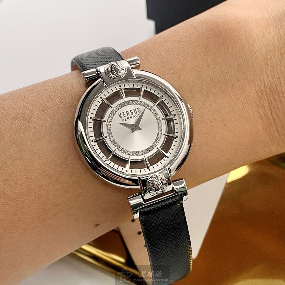 VERSUS VERSACE:手錶,型號:VV00017,女錶36mm銀錶殼銀色錶面真皮皮革錶帶款-細節圖3