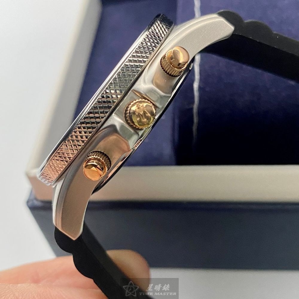 MASERATI:手錶,型號:R8871640002,男女通用錶44mm銀黑色錶殼黑色錶面矽膠錶帶款-細節圖7