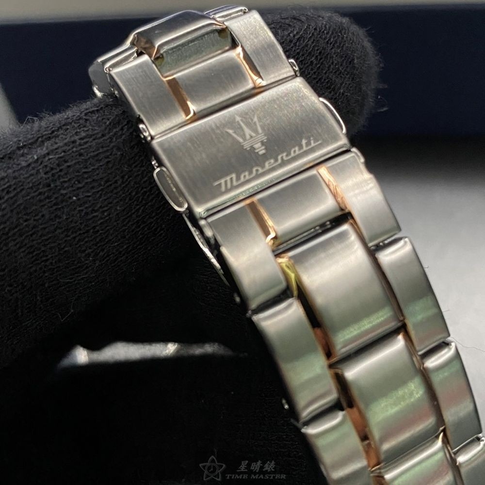 MASERATI:手錶,型號:R8873621008,男女通用錶44mm銀錶殼寶藍色錶面精鋼錶帶款-細節圖5