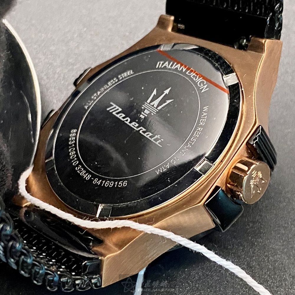 MASERATI:手錶,型號:R8853108010,男女通用錶42mm玫瑰金錶殼黑色錶面米蘭錶帶款-細節圖7
