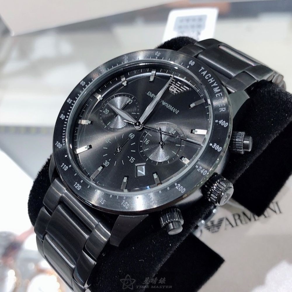 ARMANI:手錶,型號:AR00040,男錶44mm黑錶殼黑色錶面精鋼錶帶款-細節圖3