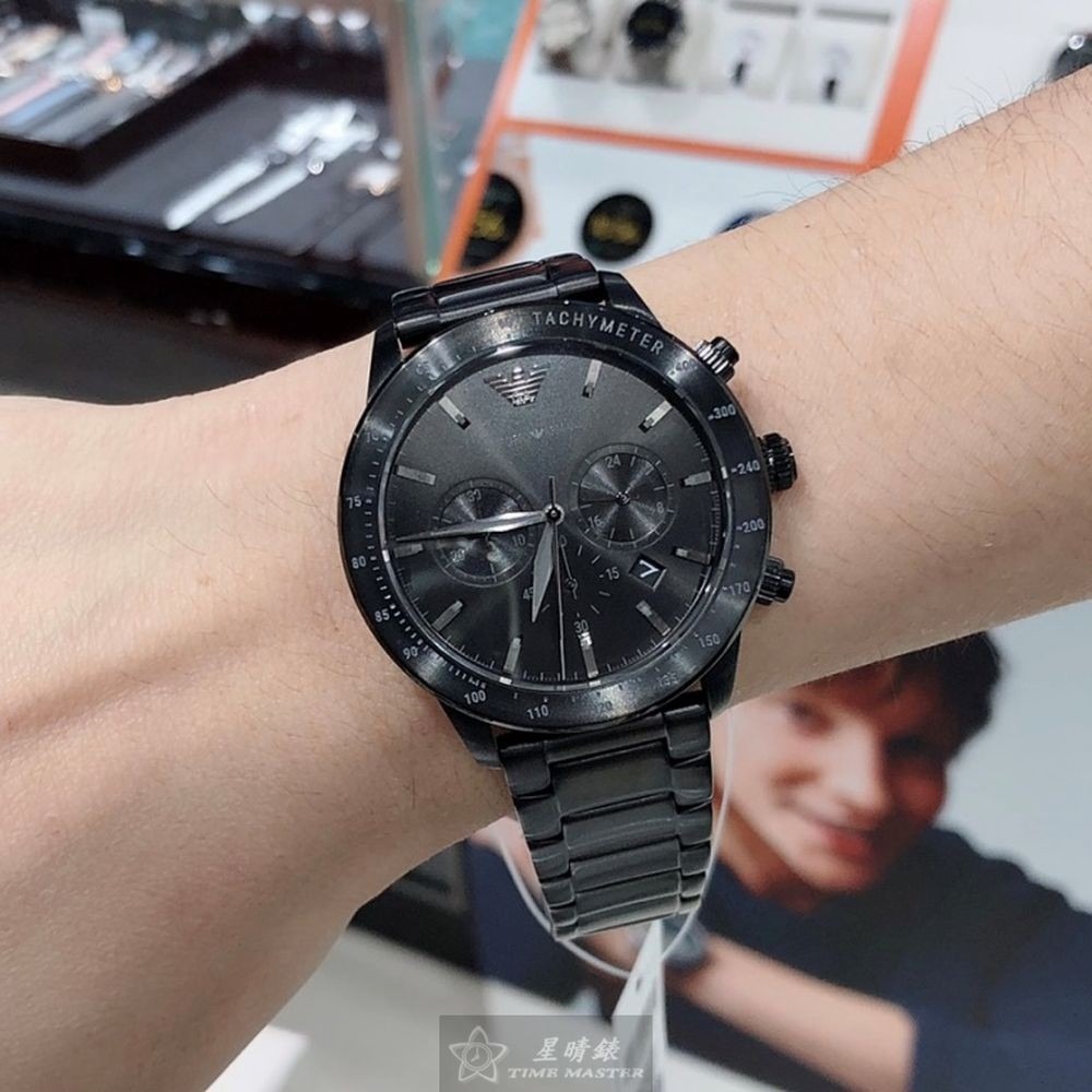 ARMANI:手錶,型號:AR00040,男錶44mm黑錶殼黑色錶面精鋼錶帶款-細節圖6
